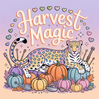 Pastel Leopard Harvest Illustration