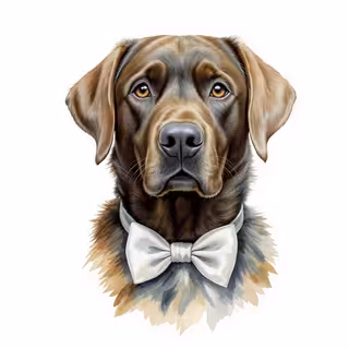 Labrador Retriever Wedding Portrait