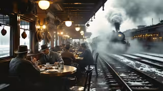 1930s Montana Railroad Diner Scene