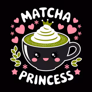 Kawaii Matcha Latte Illustration