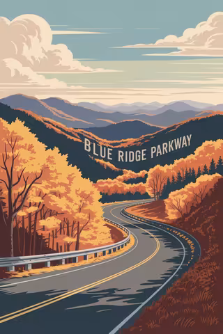 Skyline Drive in Autumn Blue Ridge