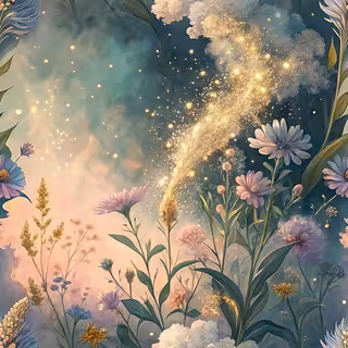 Pastel Smoke Over Enchanted Wildflowers