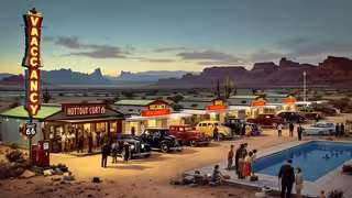 1930s Route 66 Motor Court Scene