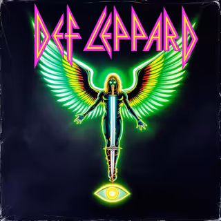 Def Leppard Neon Winged Figure Art