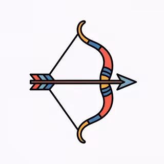 Traditional Bow and Arrow Tattoo Design