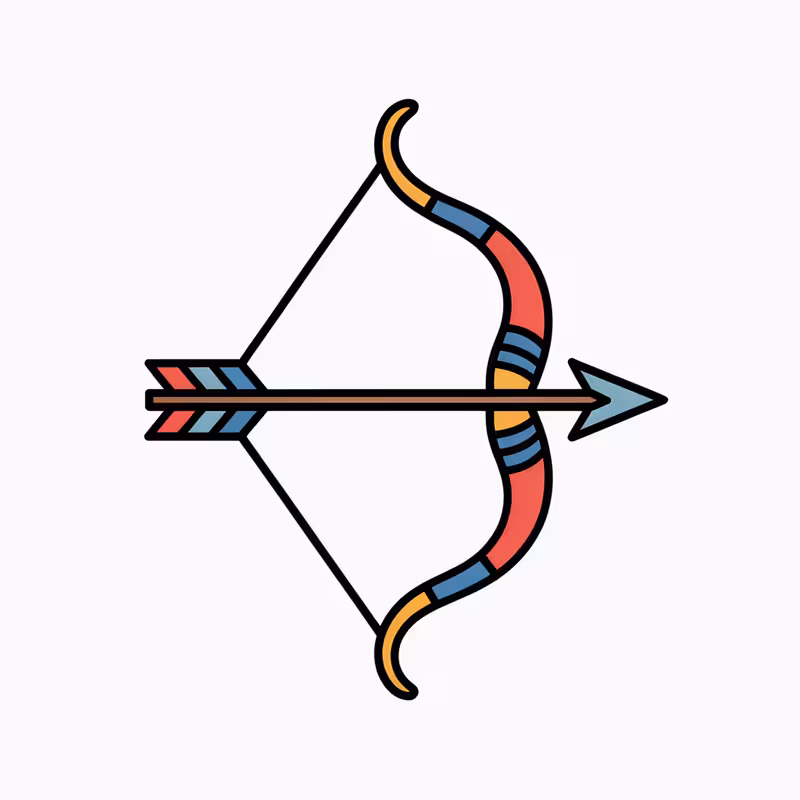 Traditional Bow and Arrow Tattoo Design