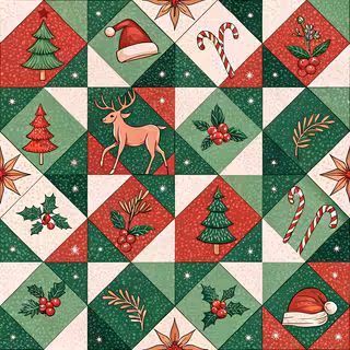 Christmas Checkerboard Pattern