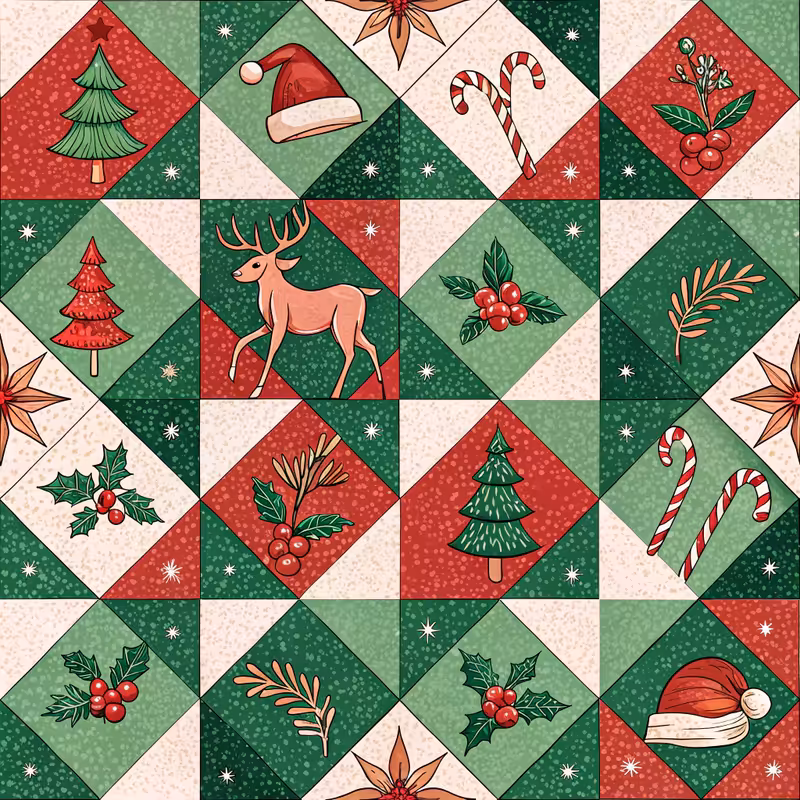 Christmas Checkerboard Pattern