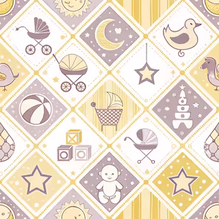 Pastel Baby Icons Pattern