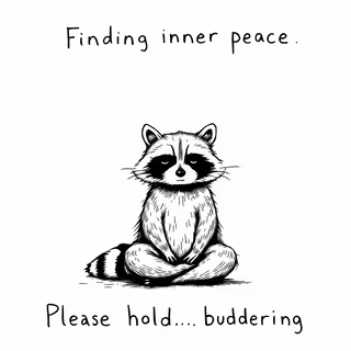 Raccoon Meditating - Finding Inner Peace