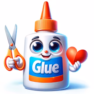 Playful Glue Bottle Clipart Illustration