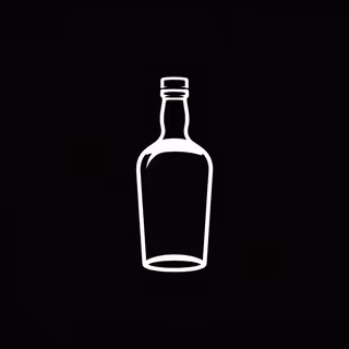 Minimalistic White Rum Bottle Icon