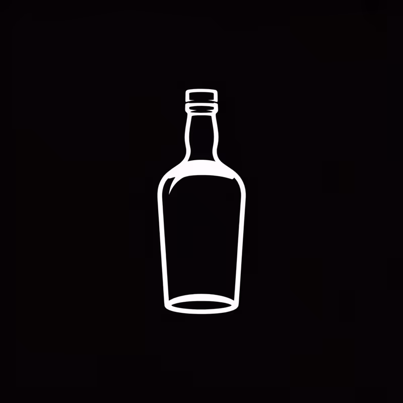 Minimalistic White Rum Bottle Icon