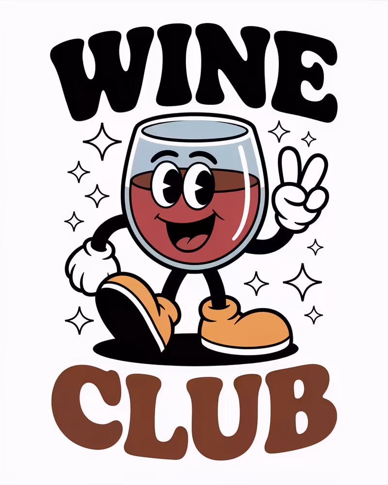 Retro Wine Glass Cartoon Design