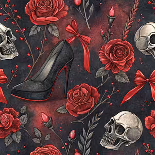 Gothic Coquette Dark Gradient Pattern