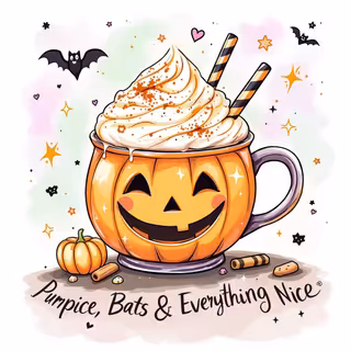 Kawaii Pastel Pumpkin Spice Latte Art