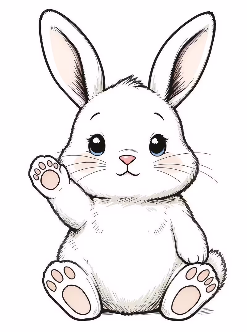 Cute Chubby Bunny Vector Illustration
