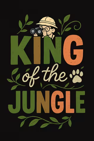Bold Pastel Letters with Jungle Theme