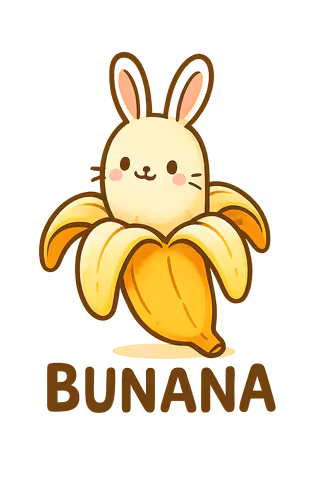 Kawaii Bunny-Banana Pun Illustration