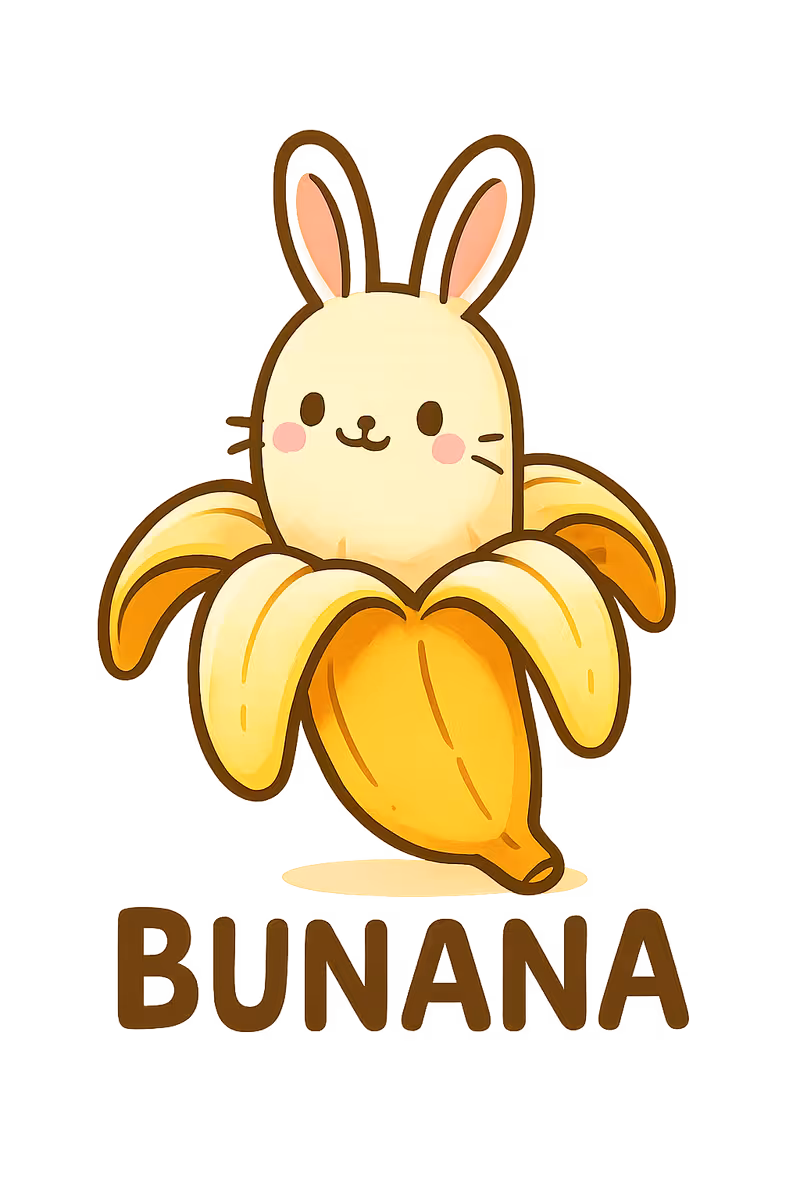 Kawaii Bunny-Banana Pun Illustration