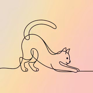 Minimalist Cat Line Drawing