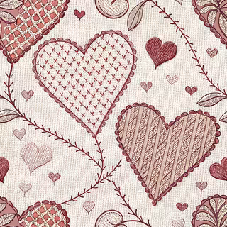 Embroidery Illusion Heart Pattern