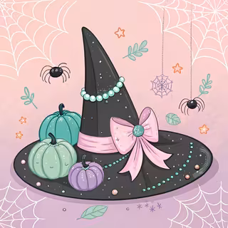 Cartoon Gothic Witch Hats