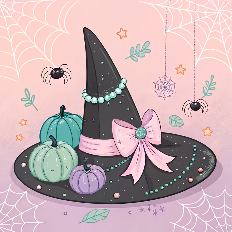 Cartoon Gothic Witch Hats