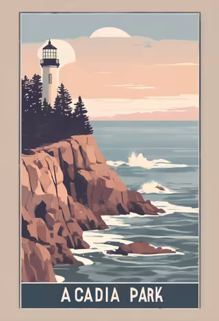 Vintage Acadia National Park Poster