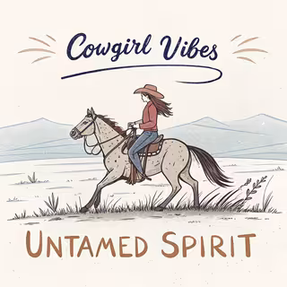 Minimalist Cowgirl Line Art