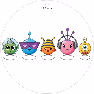 Cute Cartoon Aliens Illustration