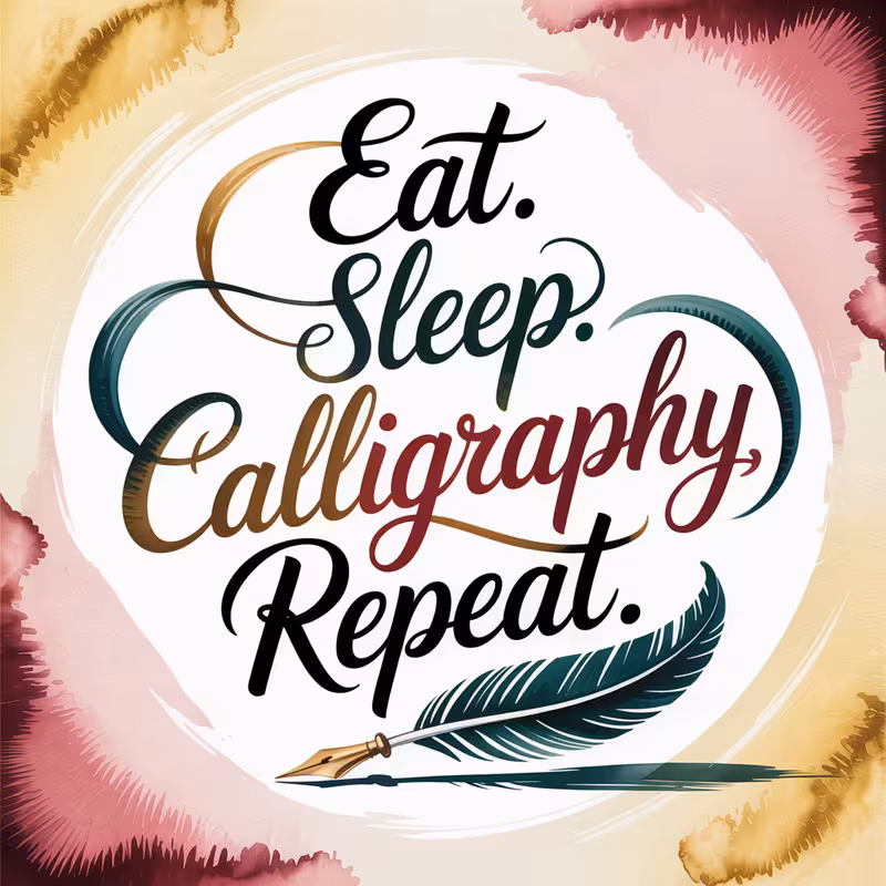 Eat Sleep Calligraphy Repeat