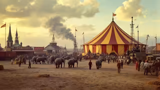 1930s Traveling Circus in Kansas Town