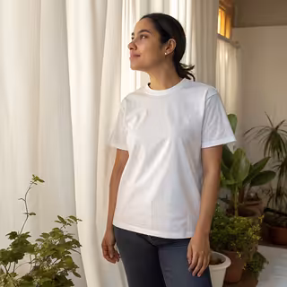 White Gildan 5000 T-Shirt Mockup
