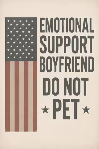 Muted American Flag with Bold Text