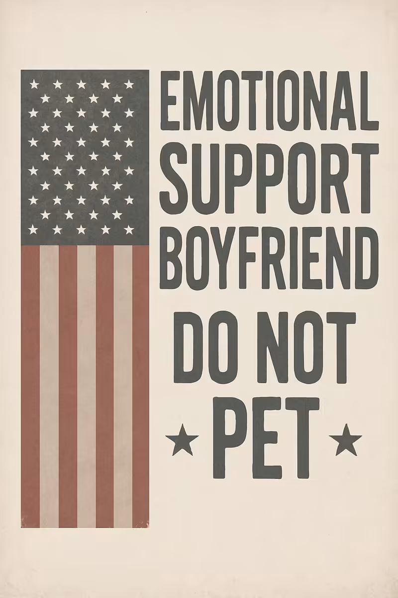 Muted American Flag with Bold Text