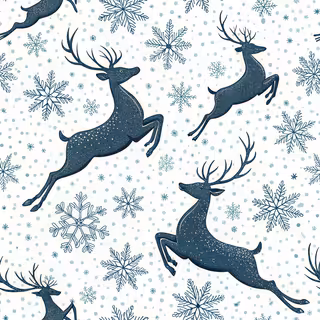 Silhouette Reindeer with Snowflakes