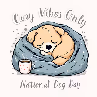 Cozy Sleepy Dog Cartoon