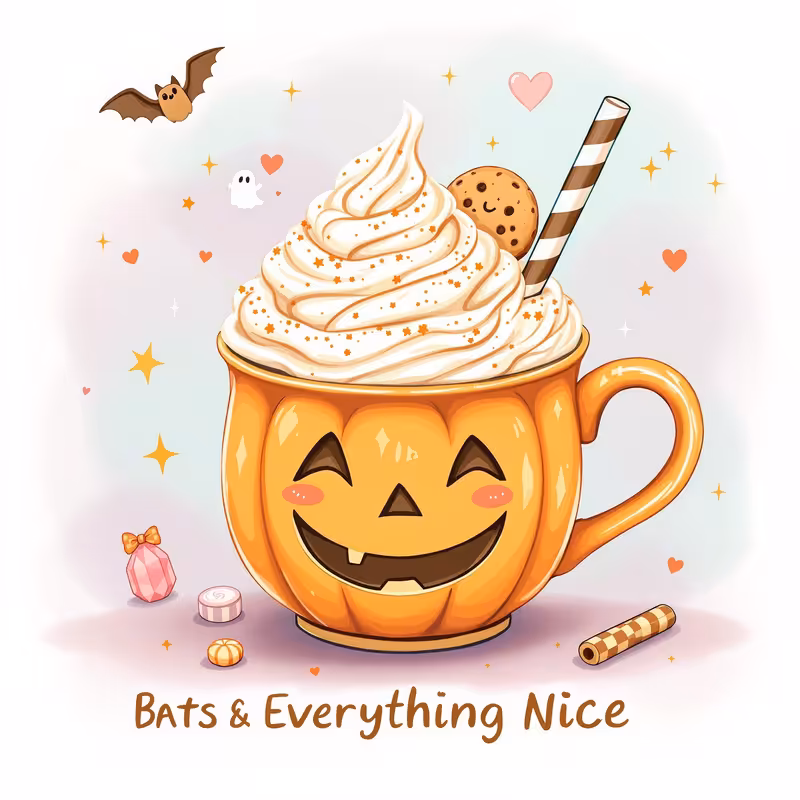 Kawaii Pastel Pumpkin Spice Latte Art