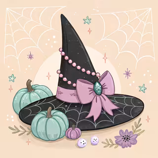 Cartoon Gothic Witch Hats