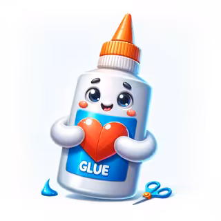 Playful Glue Bottle Clipart Illustration