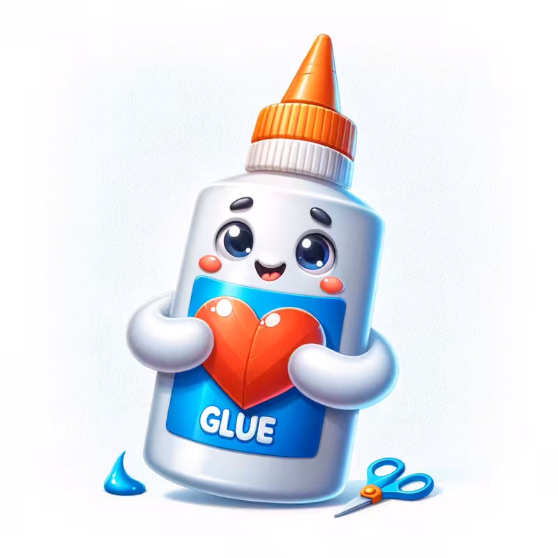 Playful Glue Bottle Clipart Illustration