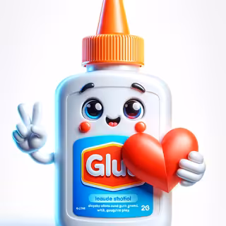 Playful Glue Bottle Clipart Illustration