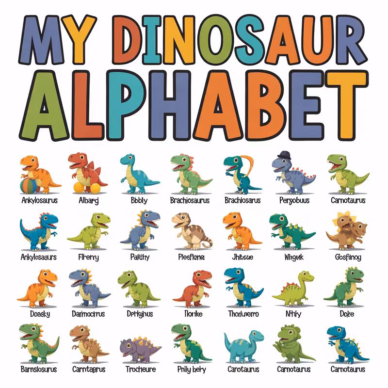 My Dinosaur Alphabet T-Shirt Design