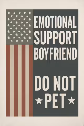 Muted American Flag with Bold Text