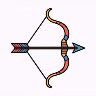 Traditional Bow and Arrow Tattoo Design