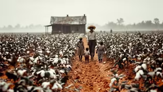 1930s Mississippi Cotton Field Scene