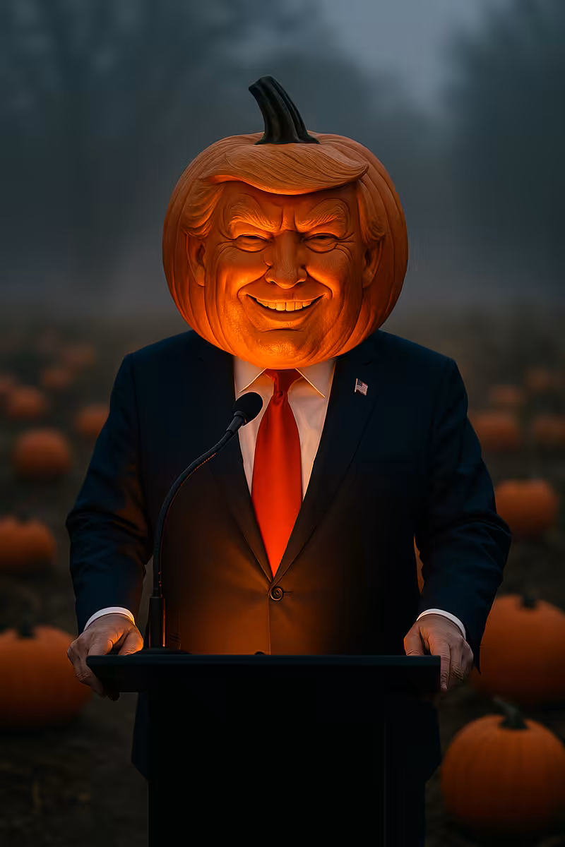 Donald Trump as Jack-o'-Lantern Politician