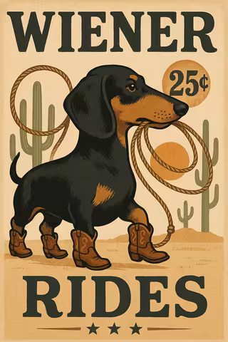 Dachshund in Cowboy Boots