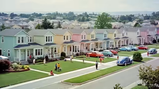 1930s Colorful Suburban Neighborhood